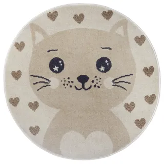 HANSE HOME Adventures Cat Kinderteppich Ø 140 cm beige