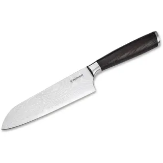 Böker Meisterklinge Damast Santoku Allzweckmesser 16,5 cm Braun/Silber