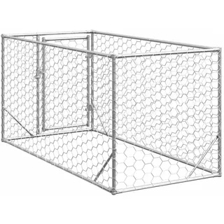 vidaXL Hundezwinger 200 x 100 x 100 cm Stahl Silber