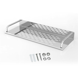 Intirilife Duschablage aus Edelstahl mit 50 x 13 cm - Duschkorb Duschregal Badregal mit praktischen Ablaufrinnen zum Bohren für Bad und Küche