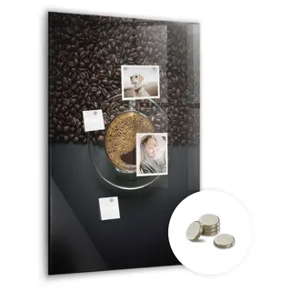 Dekorative Magnettafel 60x90 cm - Magnetwand - für Fotos, Karten und Notizen - Fotowand - Memoboard - Magnetpinnwand - Wanddekoration - Kaffee