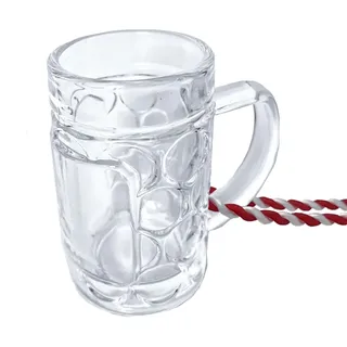 Carlso 12x Mini Bierkrug, Massglaß, Seidel, Oktoberfest, Bayern Schnapsglas 4cl (12x rot/weiss)
