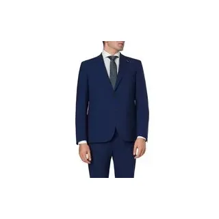 bugatti Herren Sakko blau Schurwoll-Stretch meliert, blau, NOS