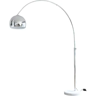 Bogenlampe SALESFEVER "Finn" Lampen Gr. Ø 30 cm Höhe: 181 cm, weiß (chromfarben, weiß) Bogenlampen Höhenverstellbar und mit Dimmschalter