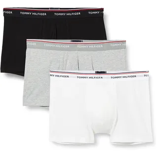 Tommy Hilfiger Herren 3er Pack Boxershorts Trunks Unterwäsche, Mehrfarbig (Black/Grey Heather/White), S