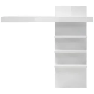 99rooms Wandregal Edelstein Weiß Matt, Weiß Hochglanz, Wandregal, Wandschrank, mit Einlegeböden, aus Holzwerkstoff, viel Stauraum, Modern Design