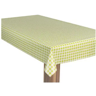 laro Tischdecke Wachstuch-Tischdecke Gartentischdecke Karo Kariert Limette bunt 130 cm x 130 cm