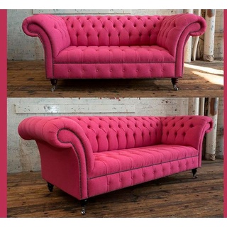 JVmoebel Chesterfield-Sofa, Chesterfield 3+2 Sitzer Garnitur Sofa Couch rosa