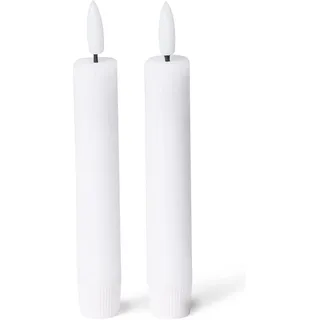 Novaliv, LED Kerzen, 10x Stabkerze LED bewegliche Flamme Wachs - Echtwachs Weiss - Indoor - 12,5cm Höhe für 2,2cm (10x)