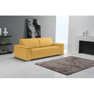 Egoitaliano Schlafcouch 3-1 Garnitur Leder 3-Sitzer Gelb