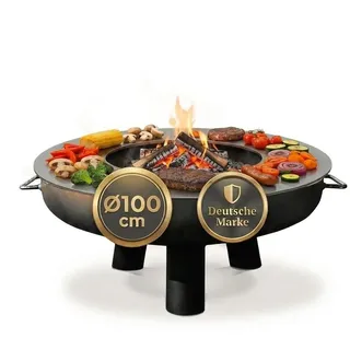 SOUK ONE Feuerplatte Plancha Feuerring aus Edelstahl 4mm, Grillplatte passend für Feuertonne 100 cm (Lieferung ohne Feuerschale)