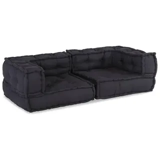 vidaXL Modular Sofa Baumwolle 2-Sitzer Schwarz