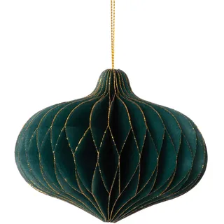coopz Weihnachtsschmuck Weihnachtskugel Papier Anhänger Zwiebel 11 cm Christbaum Christbaumkugel, Farbe:dunkelgrün