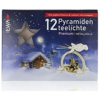 Jeka Pyramidenteelichter 12 St. weiß