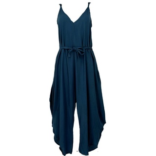 Guru-Shop Relaxhose Einfarbiger Jumpsuit, Sommer Overall,.. alternative Bekleidung blau