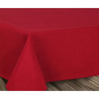 BEAUTEX Tischdecke Leinenoptik rund 180 Bordeaux abwaschbar pflegeleicht