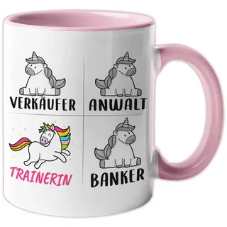 Tasse Trainerin lustig, Trainerin Geschenk Beruf, Spruch Kaffeebecher Sporttrainerin Geschenkidee, Beruf Fussballtrainerin Handballtrainerin Kaffee-Tasse Einhorn Frauen Teetasse Becher