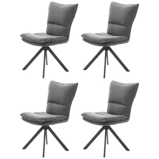 Jockenhöfer Drehstuhl Florina Mattenoptik schwarz/grau 4er Set