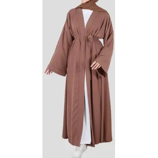 Aymasal Maxikleid Kimono Hafsa Abaya Kaftan Cardigan islamische Kleidung Gebetskleidung braun