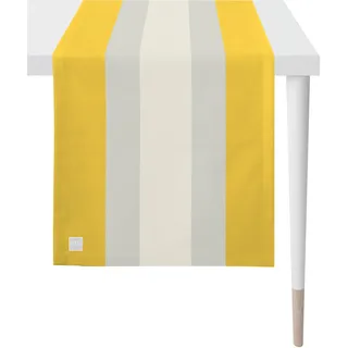 APELT 3962 Outdoor, Sommerdeko, Sommer", gelb, B:46cm L:140cm, Polyester, Tischdecken, Panamastreifen