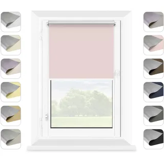 Thermo Rollos für Fenster - Modische Pastellfarbe Rollo - Stilvolle Thermo Jalousie - Fensterrollo Innen - Schnelle Selbstmontage (Rosa,105x150 cm (Stoffbreite: 101))
