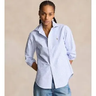 Polo Ralph Lauren für Damen. 211891377004 Schmal geschnittenes Oxford-Hemd mit blauen Streifen (34), Lässig, Baumwolle, Klassisch, Langarm