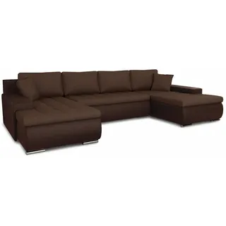 Sofnet Wohnlandschaft 7-Sitzer Textil U-Form Braun