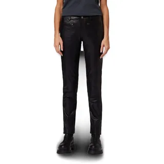 RICANO Donna 2 - Damen Lederhose in Biker-Optik (Slim Fit/Regular Waist) - echtes (Premium) Ziegen Leder (Schwarz, M) - M