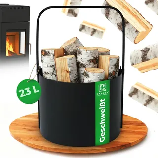Holzkörbe Kaminholzständer Metall schwarz KAMINHOLZKORB Feuerkorb Tragekorb 35cm