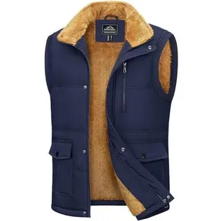 Winterweste Herren Gefüttert Outdoor Weste Warme Fleeceweste Thermo