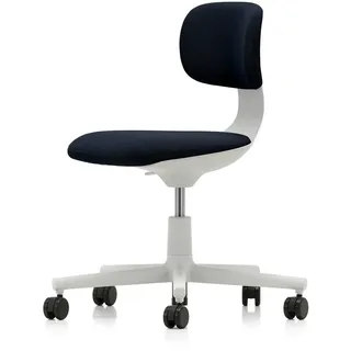 Vitra - Rookie Bürostuhl, soft grey / Volo nachtblau (Hartbodenrollen)