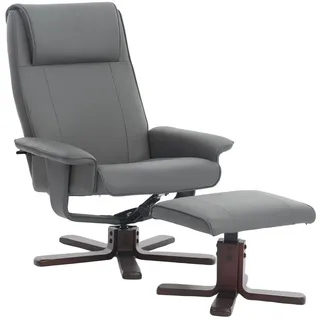 Happy Home Relaxsessel mit Hocker verstellbar 82 x 103,5 x 87 cm Grau