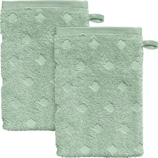Erwin Müller Walk-Frottier Waschhandschuh 2er-Pack Baden Baden Jade Größe 15x21 cm - extra saugstark, schnell trocknend, samtweich