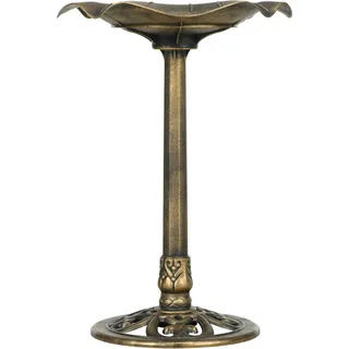 Vogeltränke Mit Ständer, 71cm Höhe, Vogelbad, Vogelbecken, Vogelfutterspender Mit Lotusblatt-becken, Bronze