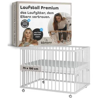 Sämann Laufgitter mit Matratze Cloud Air - weiß - Premium Kollektion | Gr.: 75x100 cm
