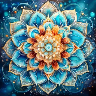 Reofrey 5d Diamond Painting Zubehör Mandala Blume, DIY Full Dril Landschaft Diamant Painting Bilder Set Diamant Malerei Vollbohrer, Kreuzstich Erwachsene Stickerei Crystal Strass Foto Craft40x40cm