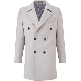 Kurzmantel RICANO "Mantel Giorgio", Herren, Gr. 3XL, grau (hellgrau), Obermaterial: 60% Wolle WO. 40% Polyester PES. Futter: 100% Polyester PES., schmal, V-Ausschnitt, Mäntel Kurzmantel, Handgefertigt aus feinster Wolle