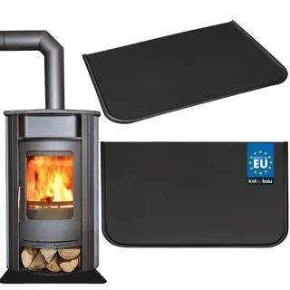 KOTARBAU® Kamin Bodenplatte 40 x 60 cm aus Pulverbeschichtung Stahl Schwarz Bodenblech Ascheblech Kaminbodenplatte Kaminplatte Schmutzblech Bodenschutz für Feuerstellen Ofenblech Funkenschutzplatte