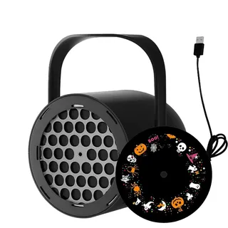 Croovepi Halloween Projektor Ghost Landscape Light Projector Wetterfest Halloween Landschaftslampe mit 16 Mustern für Rasen Theater Outdoor Camping Wohnzimmer