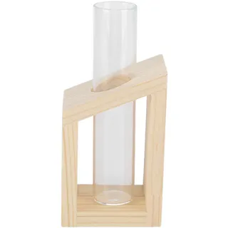 Reagenzglasvase, Schlichte Glasvase, Holzrahmen, Behälter Für Hydrokulturpflanzen, Dekoration Für Zuhause Oder Büro, Einzelnes Reagenzglas