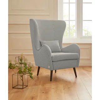 Home Affaire Ohrensessel Sallito Samtcord 76 x 109 x 85 cm Grau