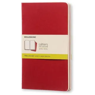 Moleskine Notizbuch Cahier Pocket L. rot/plain