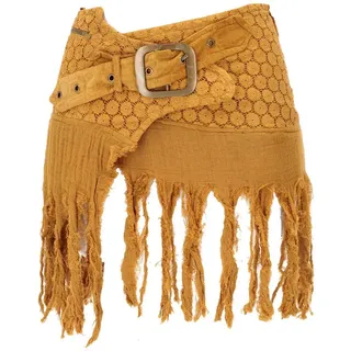 Guru-Shop Minirock Goa Minirock, Wickelrock, Tribal Cacheur,.. alternative Bekleidung gelb