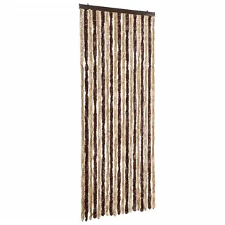 vidaXL Insektenschutz Vorhang Flauschvorhang Plüschvorhang Türvorhang Fadenvorhang Fliegenschutz Wohnwagen Camping Beige Hellbraun 56x200cm Chenille