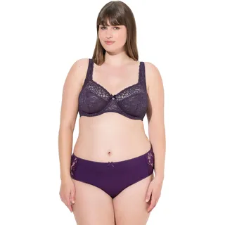Ulla Popken Damen große Größen Übergrößen Plus Size Bügel-BH, Blütenspitze, Vollspitze aubergine 115C 727062846-115C