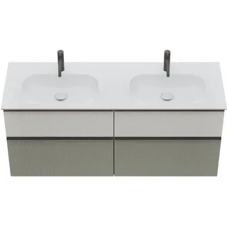 burgbad Fiumo 2.0 Badmöbel-Set 1420mm Rauchgrün Softmatt/Alpinweiss - Rauchgrün Softmatt