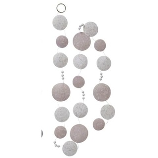 Girlande Windspiel Muscheln Perlen Grau Weiß 180 cm
