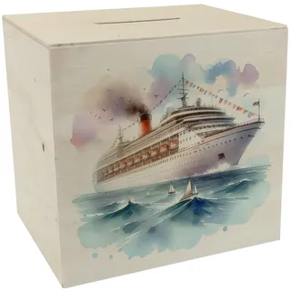Kreuzer für die nächste Kreuzfahrt Spardose aus Holz Ideale Schiff-Spardose aus Holz für hohe See Ozean Reisen Kreuzfahrtschiff Abenteuer auf dem Wasser