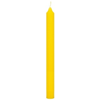 Jaspers Kerzen duchgefärbte Stabkerzen Zitrone Gelb 25 x Ø 2,2 cm, 8 Stück, geprüfter Abbrand, ruß- und raucharm, deutsche Markenkerzen