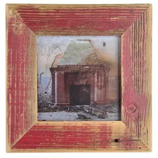Mein Landhaus Bilderrahmen aus echtem Alt-Holz Stil Vintage, rustikal - handgefertigte Unikate in rot 15X15